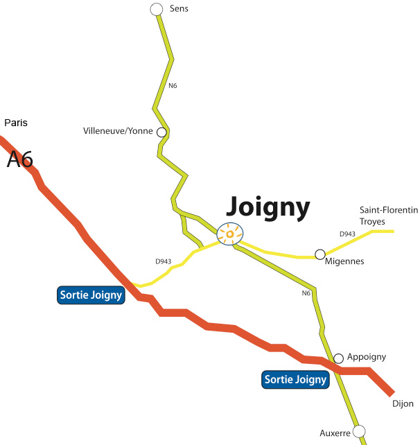 Plan d'accès à Joigny